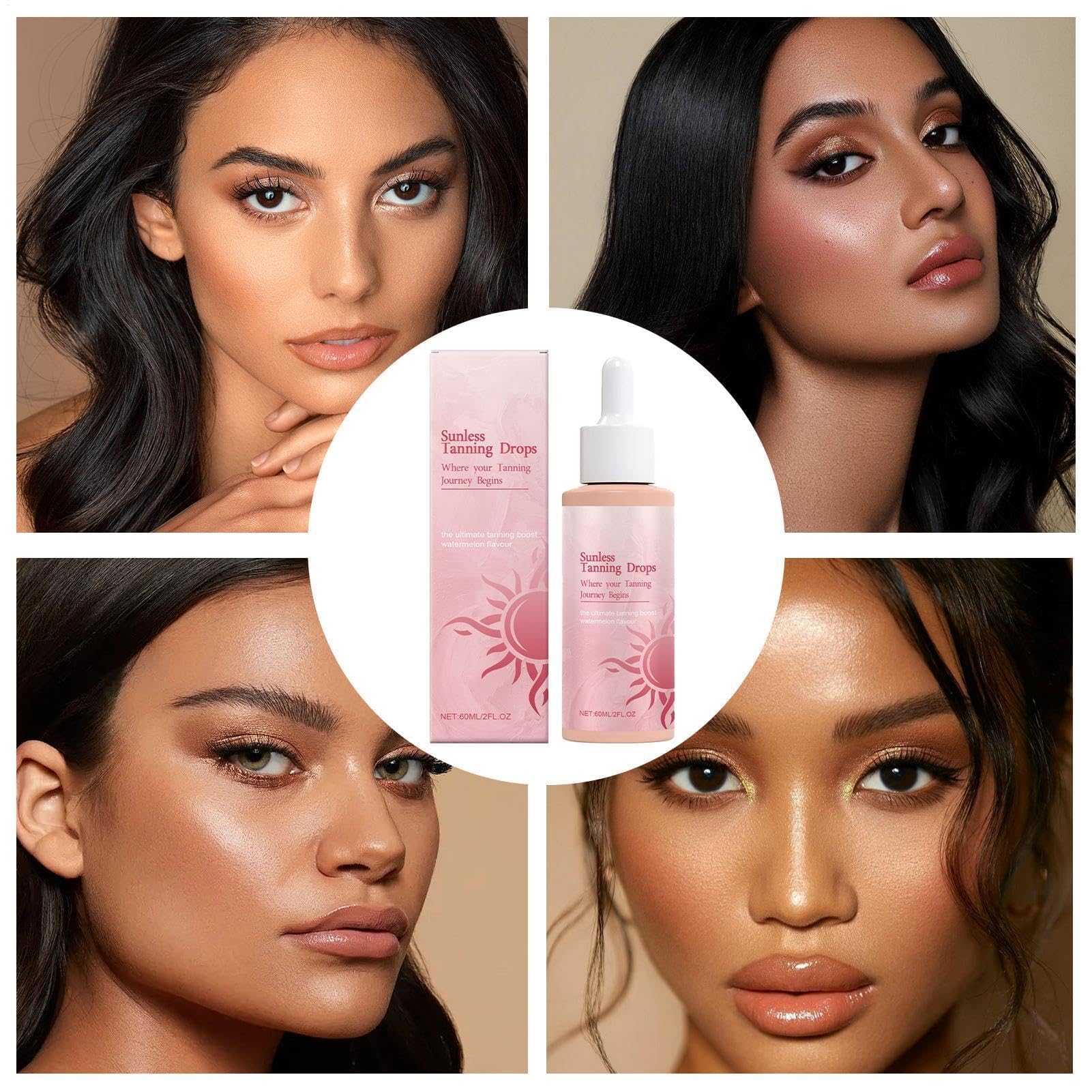 Sunless Bronzing Drops do picia do twarzy - Słoneczny odcień i naturalny kolor, samoopalacz (1 sztuka)