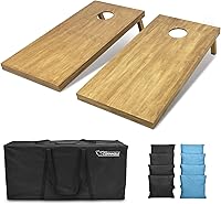 Vista 95 de GoSports 4 ft x 2 ft Regulation Size Wooden Cornhole Boards Set with Light Brown Finish - Includes Carrying Case and Bean Bags