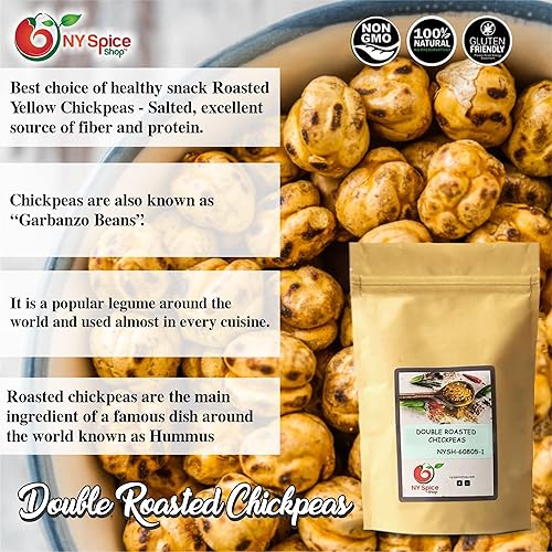 Miniatura 9 de NY Spice Shop Garbanzos tostados blancos, garbanzos secos crujientes y crujientes de 5 libras asados - Snacks saludables a granel