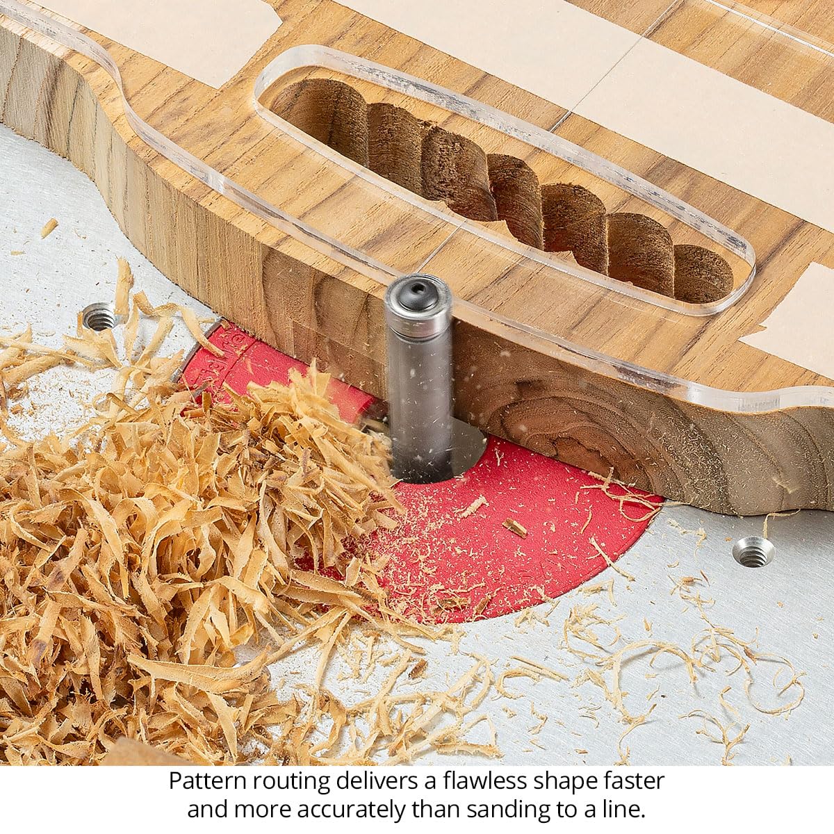 Flush Trim Router Bit, 1/4SH, 1/2CD, 1/2CL, Template Bearing for Pattern Routing, Carbide Tipped, USA Made - US25005FT