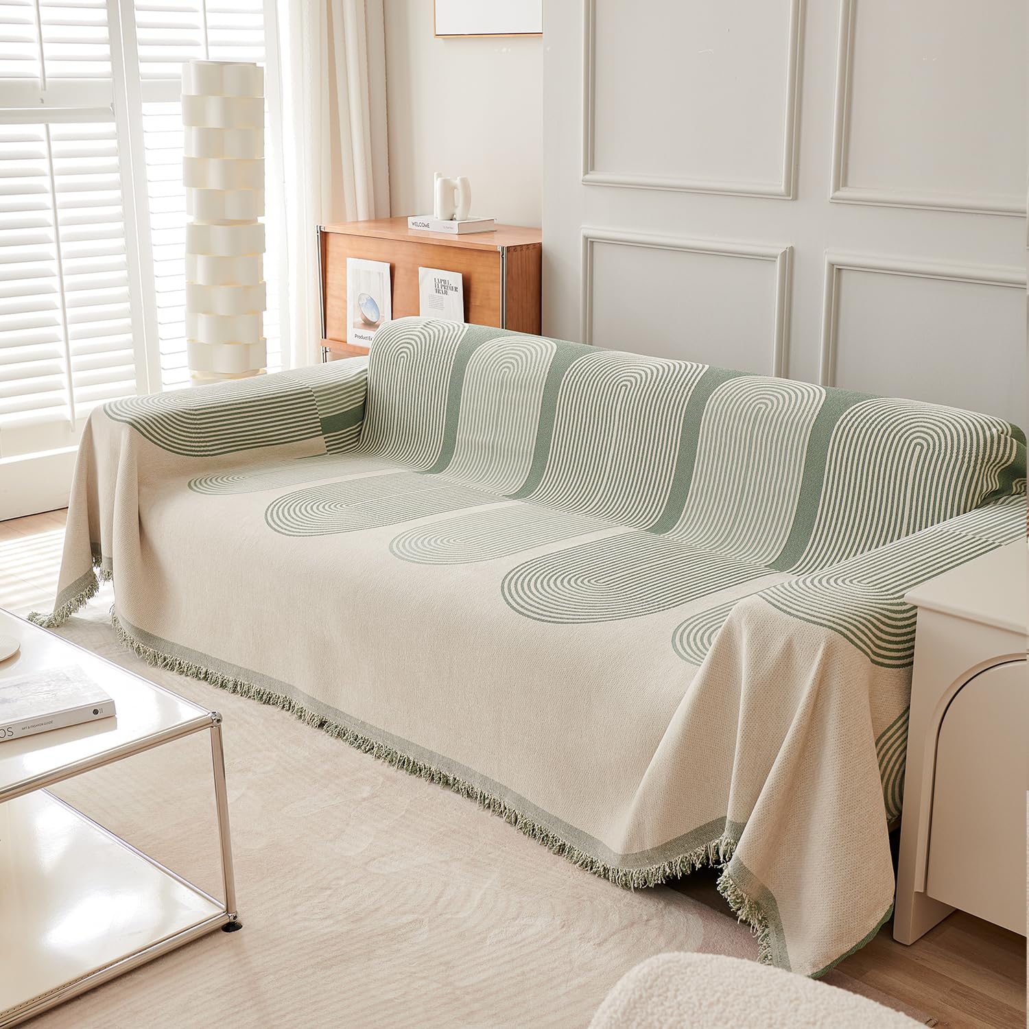 HOKIPO Chenille Sofa Cover - 3 Seater Throw -23