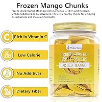 Vista 2 de Mango liofilizado, fruta liofilizada, 120g/4.23OZ de mango natural deshidratado, sin azúcar añadida, nada añadido, snack de superalimento, chips