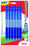 Pentel R.S.V.P. RT Colors New Retractable Ballpoint Pen, Medium Line, Blue Ink, 6 Pack (BK93CRBP6C) – view 1