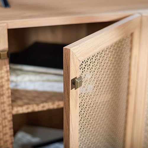 Miniatura 2 de Safavieh Home Collection Piran Black and Gold - Soporte de TV de 4 puertas con 2 estantes pantalla plana de 65 pulgadas