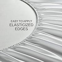 Vista 6 de Protector de colchón Queen de PURE BAMBOO, impermeable - Viscosa derivada del bambú, protector de colchón transpirable y silencioso contra