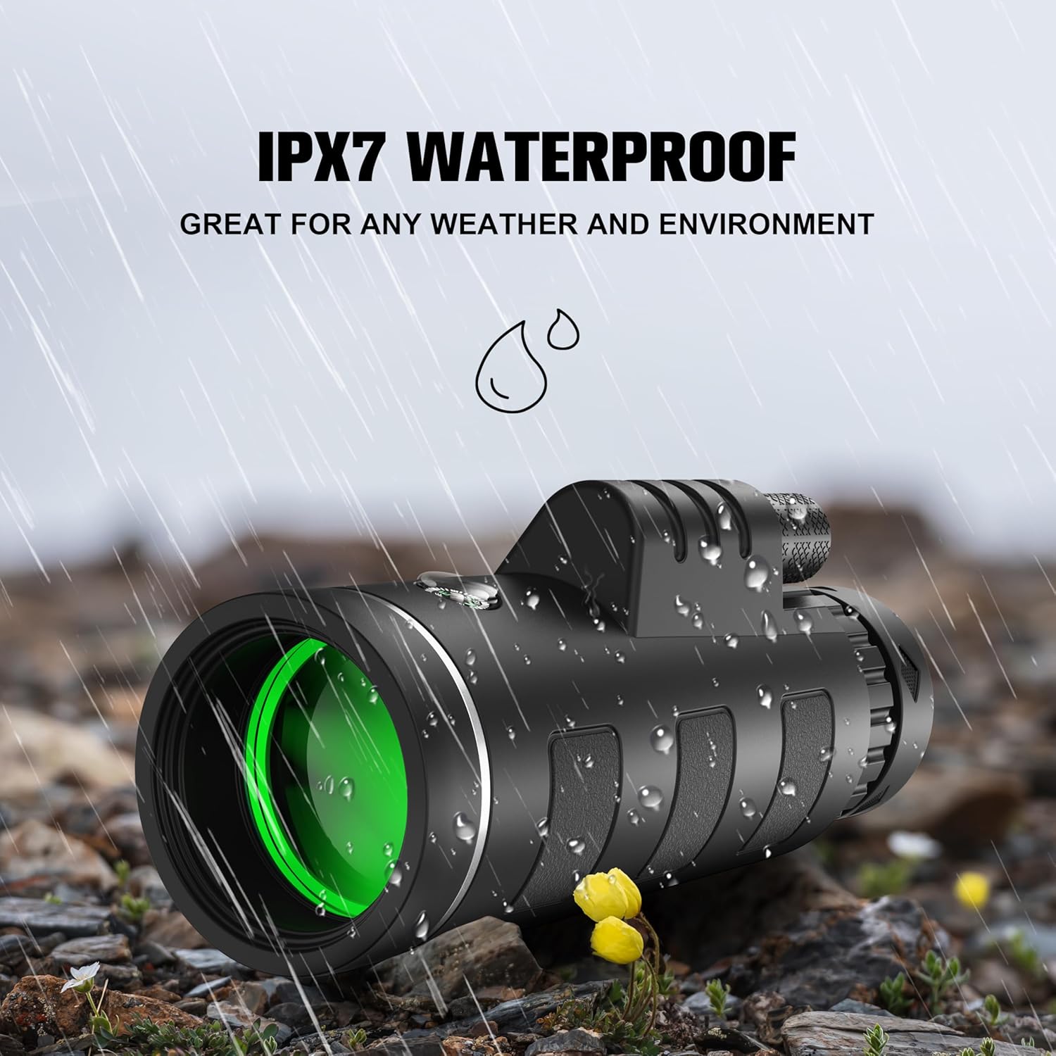 40x60 Monocular Telescope with Smartphone Adapter and Telescope Case High Powered Monocular, Compact Monocular for Wildlife, Hunting, Camping, Travel &Outdoor Adventures
