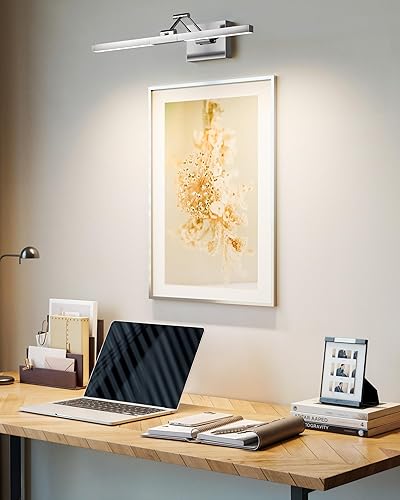 Miniatura 8 de VONLUCE 3CCT - Lámpara LED de tocador de baño de 24 pulgadas, luces LED modernas con cabezal giratorio de 360 y brazo oscilante, lámpara de baño de