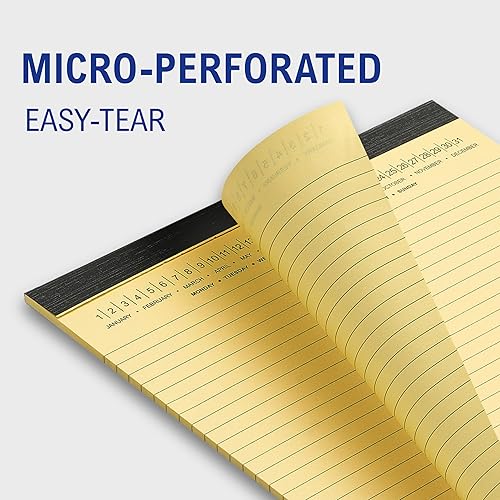 Miniatura 10 de Mymazn Bloc de notas legales de 8.5 x 11 pulgadas con fecha en la parte superior, rayas estrechas, bloc de notas blancas con rayas universitarias