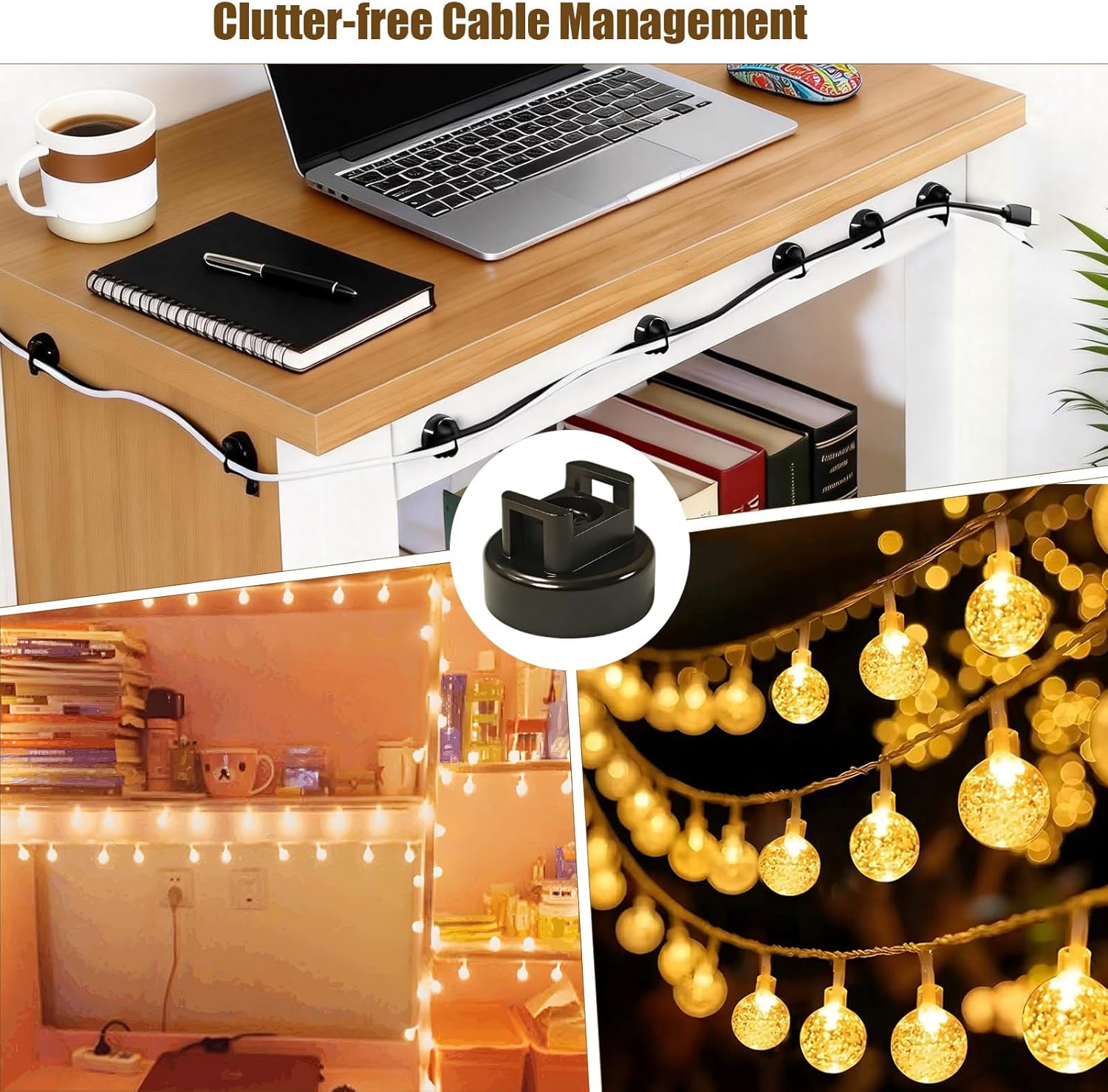 Magnetic Cable Zip Tie Mounts, 50 Pcs Magnets with 200 Pcs Cable Zip Ties, Multipurpose Cable Holder Magnets Magnetic Wire Management Bases with Heavy Duty Zip