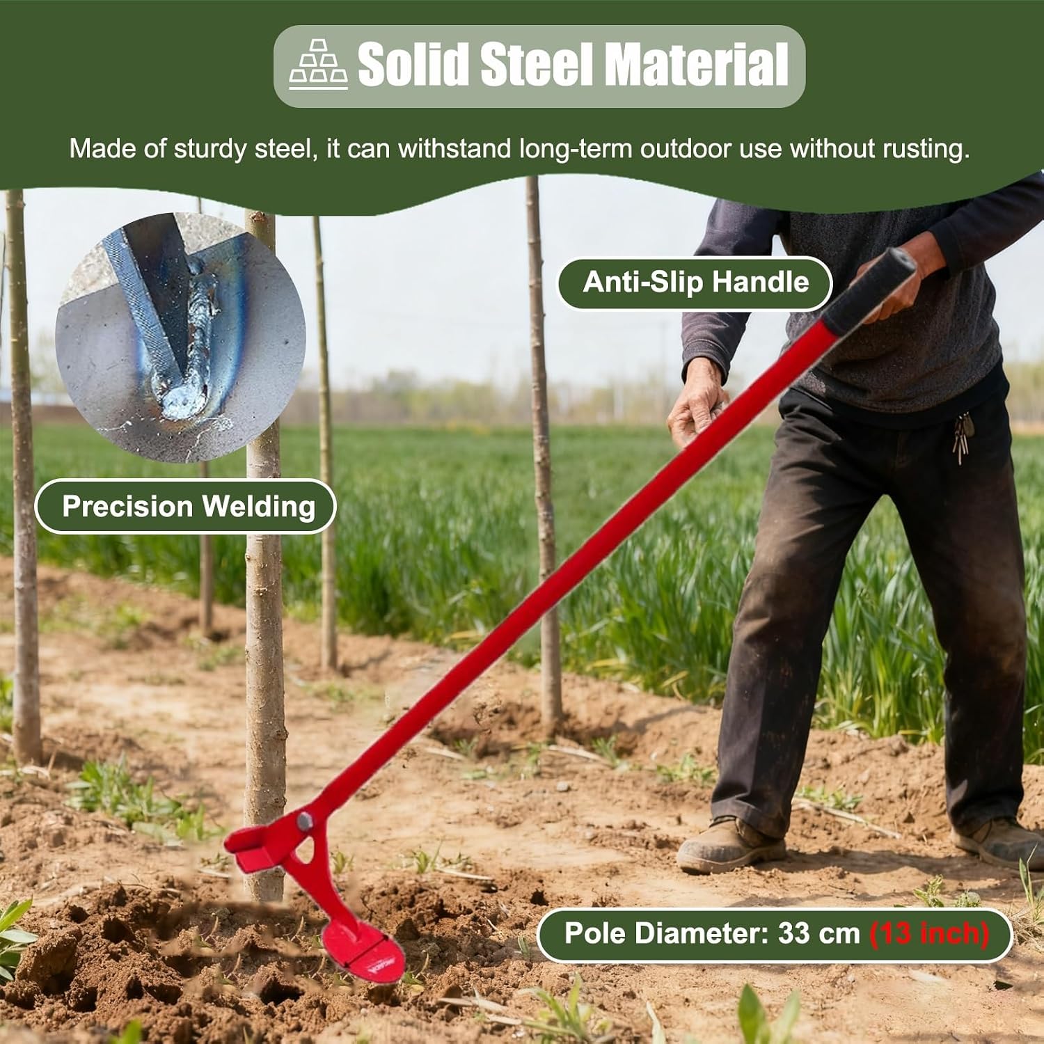 Heavy Duty Stump Remover Tool for Trees, Weeds & Dandelions - Leverage Sapling Puller for Broken Wood Fences & Brush Clearing - Effective Root Removal Equipment