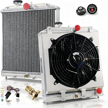 1/2/3/4 Row Core Aluminum Radiator + 12" Fan Shroud + Relay Compatible with 1992-2001 1993 1994 1995 96 97 Honda Civic Del Sol EJ EK EG DB DC & Integra #REA411290A 2 Row Radiator Fan Shroud