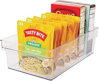 Oggi Easi-Grab Cabinet/Drawer Storage Bin - Clear, Ideal for Kitchen Organization, Pantry Storage, Fridge Organizing - 12 x 8 x 3.75