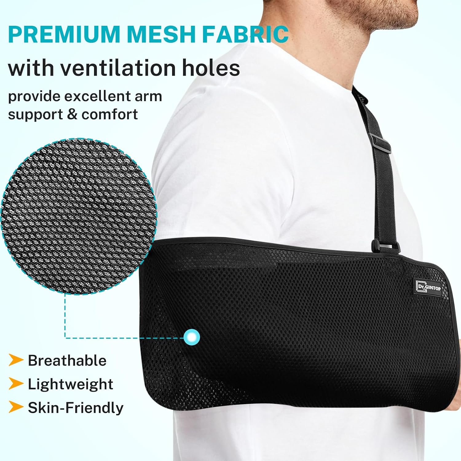 Arm Sling Shoulder Immobilizer for Women Men, Breathable Shoulder Sling for Torn Rotator Cuff, Broken, Dislocated, Fracture, Strain, Clavicle/Wrist/Elbow Injury - Mesh Arm Brace for Shower