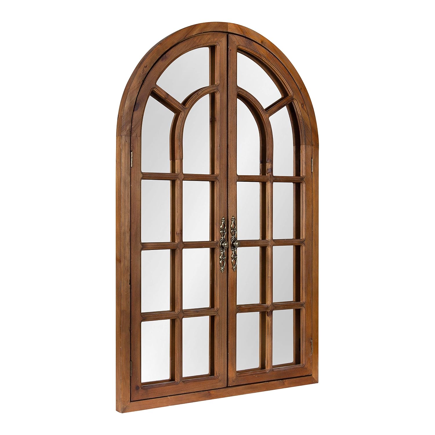 Kate and Laurel Boldmere Rustic Windowpane Arch Mirror, 28 x 44, Rustic Brown, Farmhouse Window Mirror for Wall - Review, Price and Buying Guide