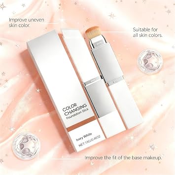 Generic 2 in 1 Colour Changing Foundation Stick, Dual Ended Color Chang Cover Cream Stick Skincare Meets Makeup for All Skin Types