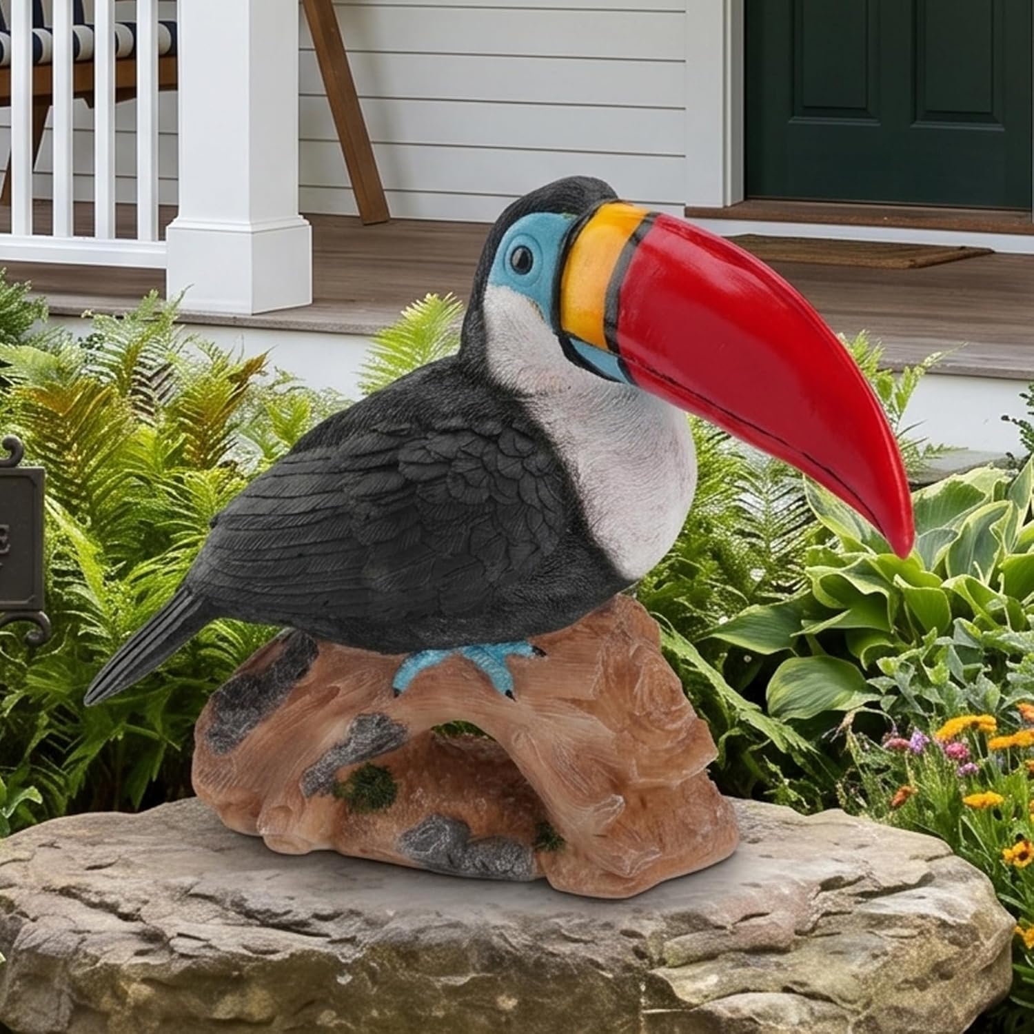 Elenon Funny 14” Red Toucan Garden Statue, Adorable Bird Decorationsfor Outdoor Garden Decor, Gardening Gifts for Women for Housewarming