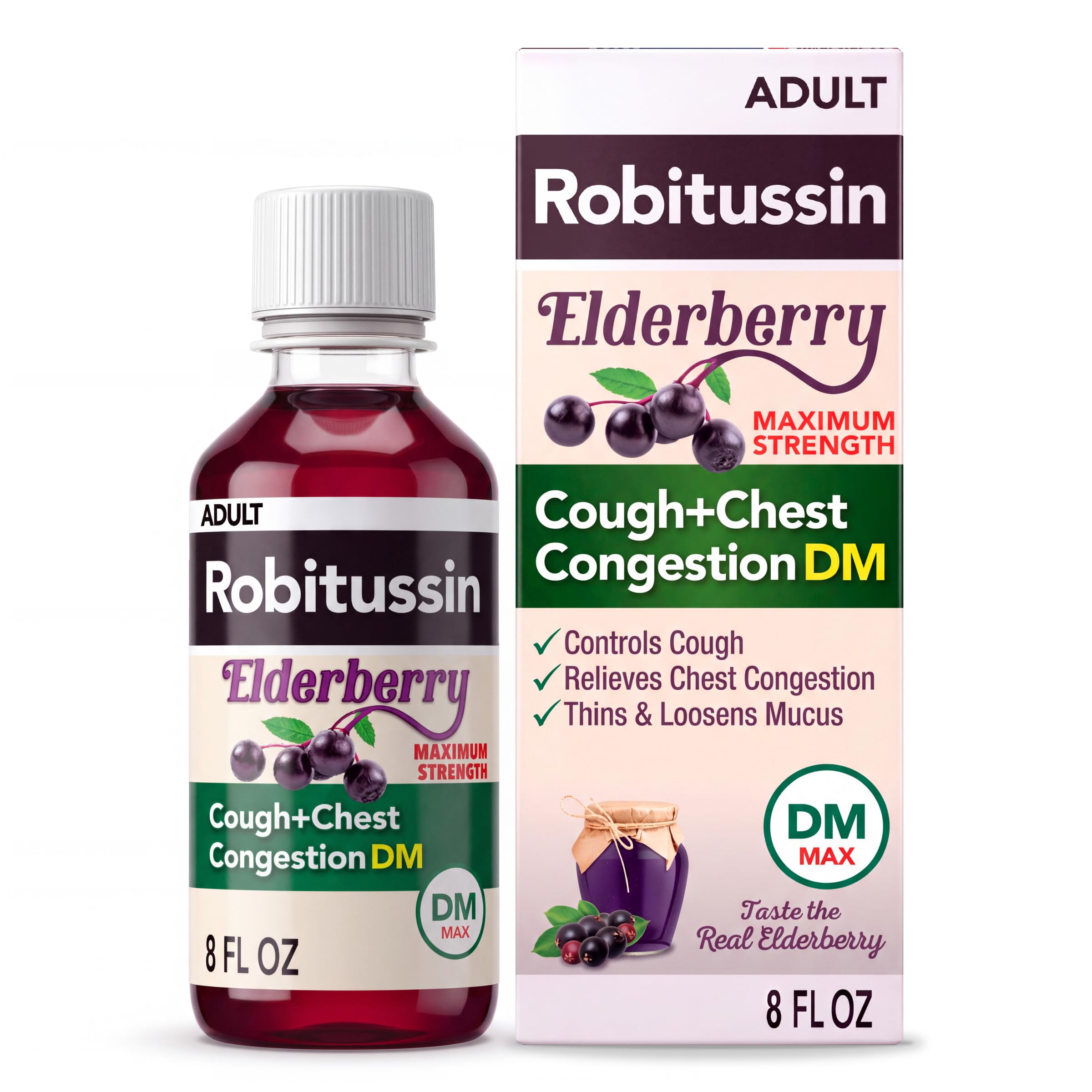 Robitussin DM Maximum Strength Elderberry Cough Medicine