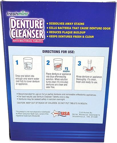 Miniatura 2 de newdent90Nuevo Mundo Las importaciones, Inc. Freshmint Denture Limpiador Tablets, 90Count, color verde menta