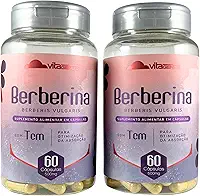 Kit 2 Berberina com TCM 500mg 60 cápsulas Extrato Padronizado Berberis Vulgaris Sem Lactose Sem Glúten VitaGenus