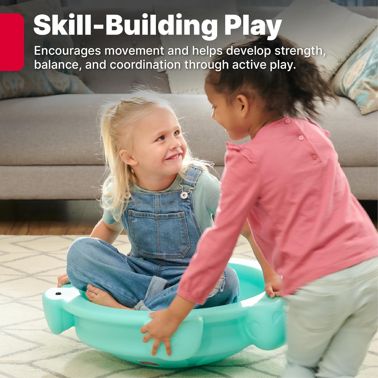 Step2 Topsy Turtle Rocking Disk and Stepping Stone, Balance and Climbing Toy for Kids and Toddlers, Indoor/Outdoor, 18 Months - 3 Years, Mint