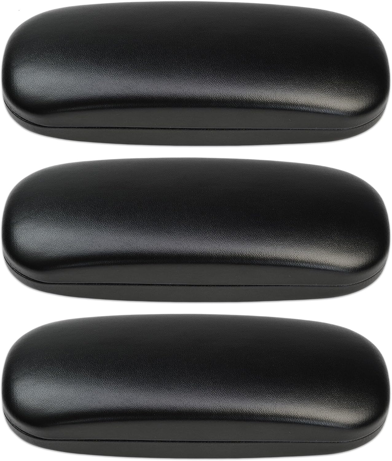 3 Pcs Eyeglass Case,Glasses Case Hard Shell,Black Eye Glass Cases Mens Hard | Hard Eyeglass Case for Men Women,Reading Glasses Case Covered PU Leather