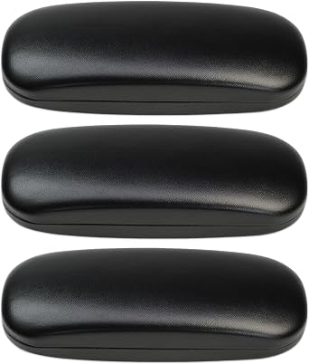 3 Pcs Eyeglass Case,Glasses Case Hard Shell,Black Eye Glass Cases Mens Hard