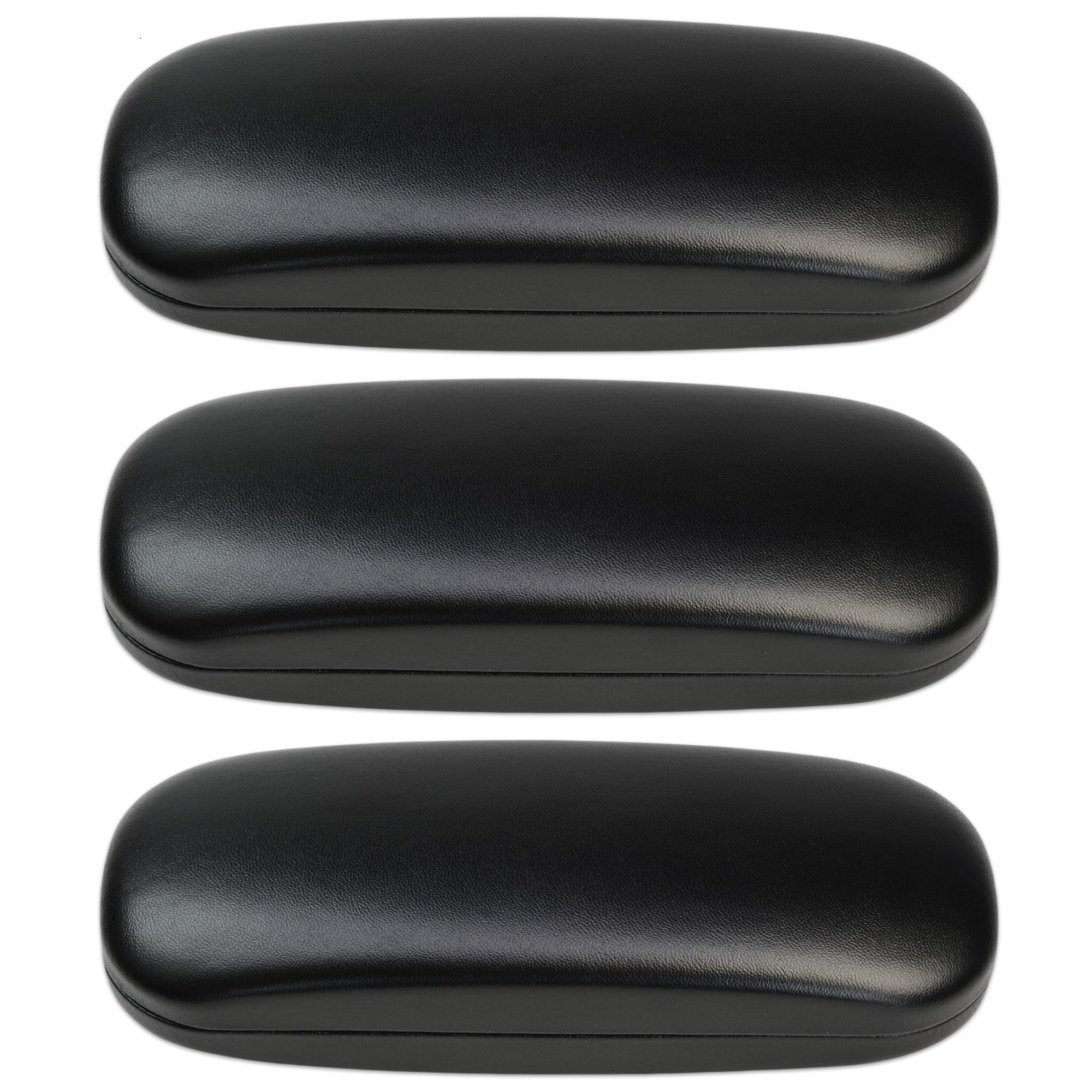 K KAREZOG 3 Pack Glasses Case,Glasses Case for Men Women,Spectacle Cases Hard Shell Black PU Leather, Hard Glass Cases for Women Men,Sunglasses Case