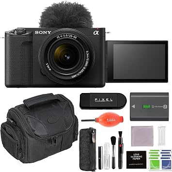 Sony ZV-E1 Mirrorless Vlog Camera Black with 28-60mm Lens Bundle with Gadget Bag, USB Card Reader & More