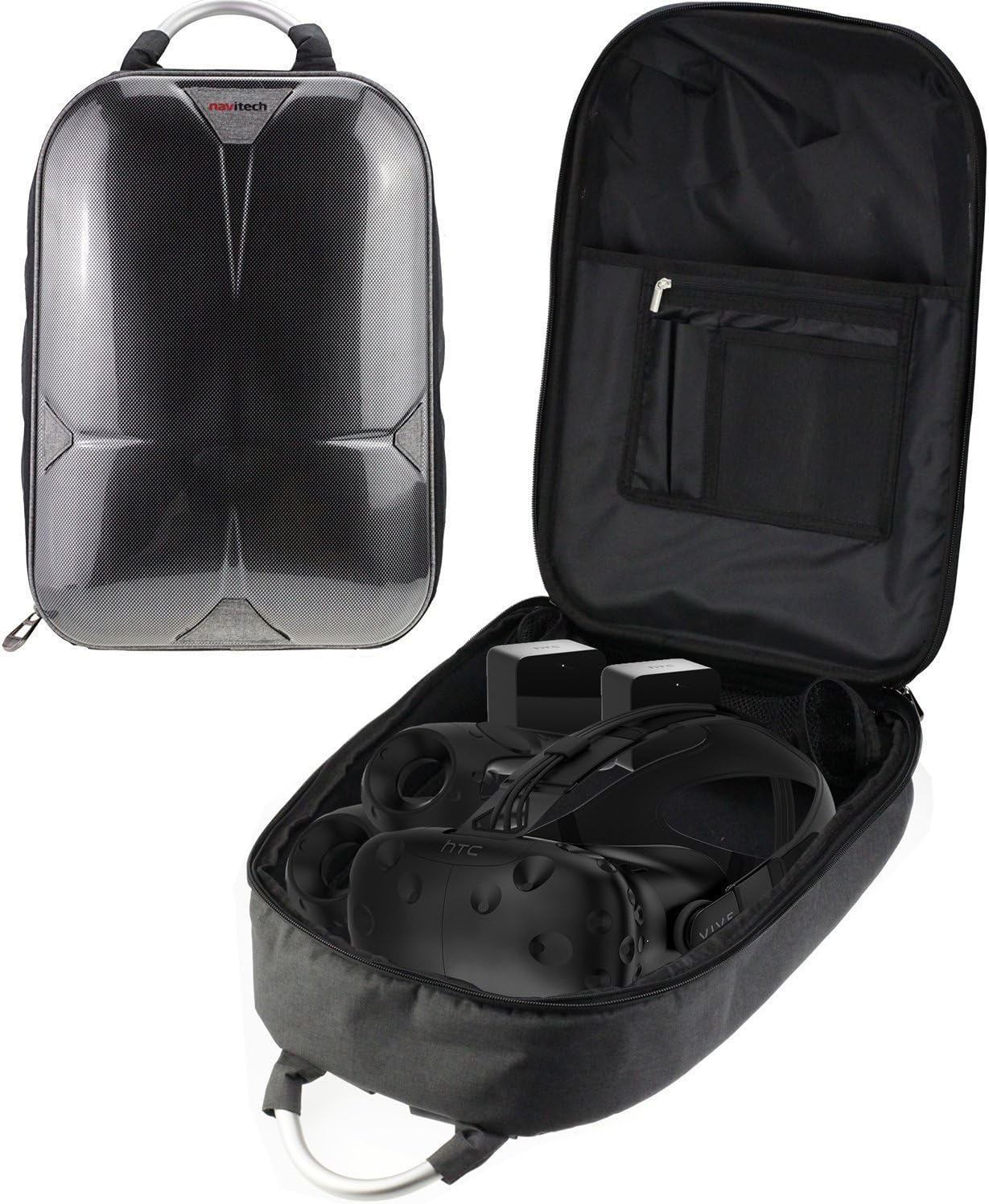 Navitech Rugged Grey Backpack/Rucksack/Travel Case/Case Compatible with The MeeGOPad V01 Mobile All in One VR (1080P 3D Virtual Reality Headset)