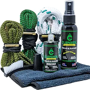 Clenzoil Three Gun Cobra Bore Cleaning Combo Kit - Efficient, Easy Gun Cleaning Kit - for .223 Cal, 5.56 mm, .357 Cal, .38 Cal, 9 mm & 12 Gauge - Barrel Cleaning Kit - for Rifle, Pistol & Shotgun
