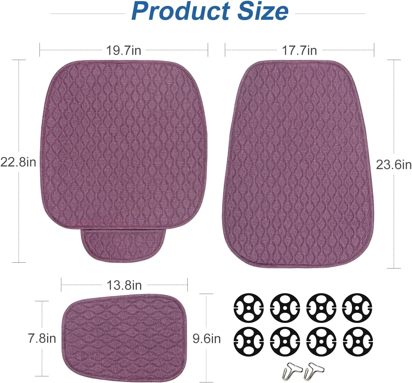 2 Pack Linen Front Car Seat Covers Universal Car Seat Pad Protectors Vehicle Cover Automotive Seat Protectors for Cars Trucks SUV (2Pack Purple)