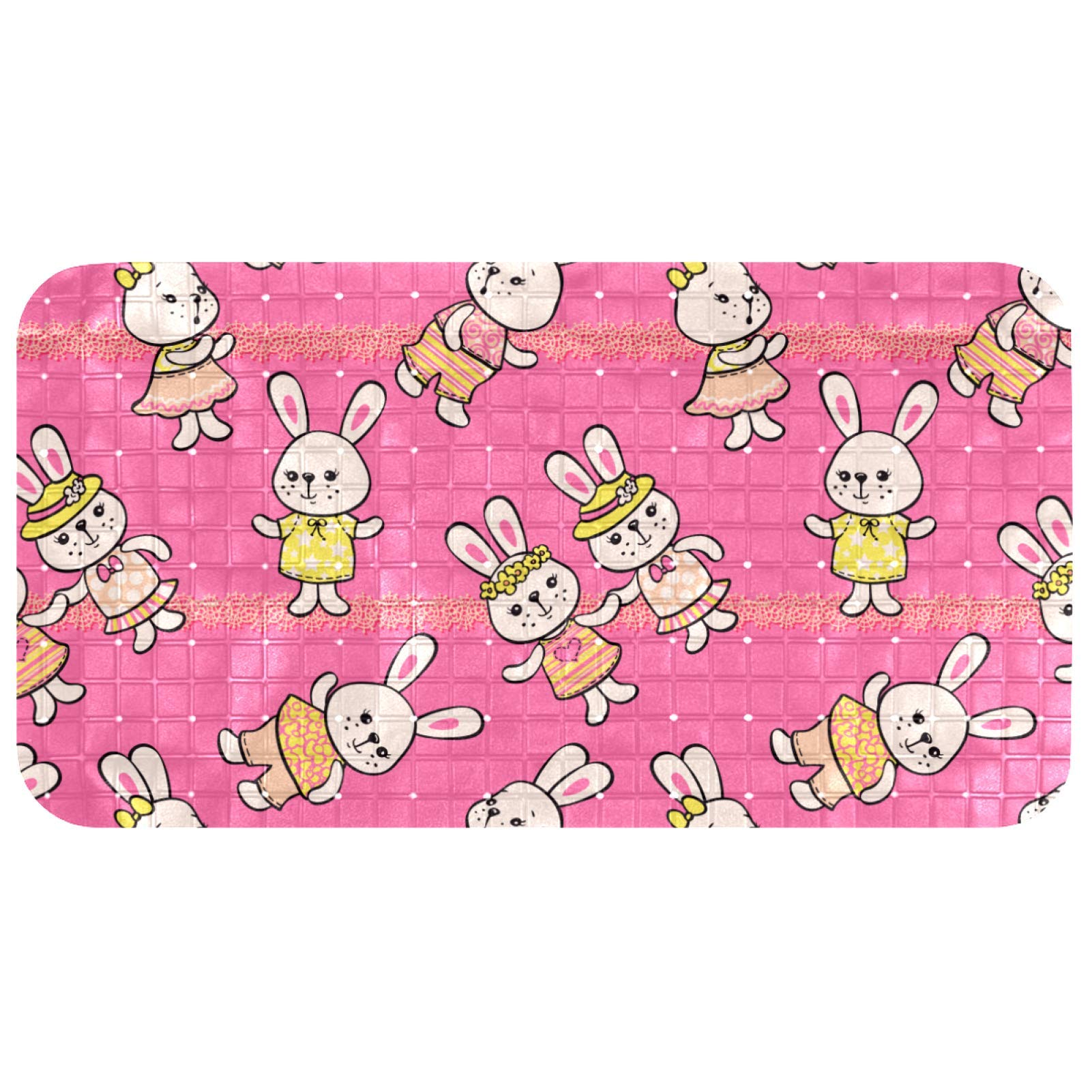 Tapis de bain aux lapins amusants de dessin animé pour égayer la toilette quotidienne