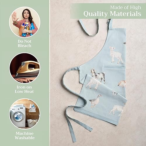 Miniatura 3 de Maison d' Hermine Delantal 100% de algodón para mujeres con bolsillo de cocina delantal de chef para hombres, cocina, jardinería, servidor, camarera