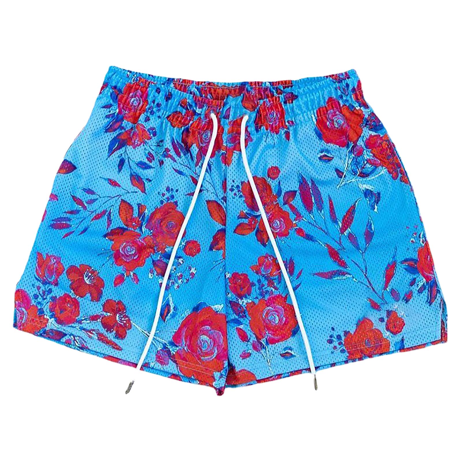 LEEYUSEN Mens Graphic Shorts Basketball Drawstring Casual Workout Athletic Summer Running Shorts