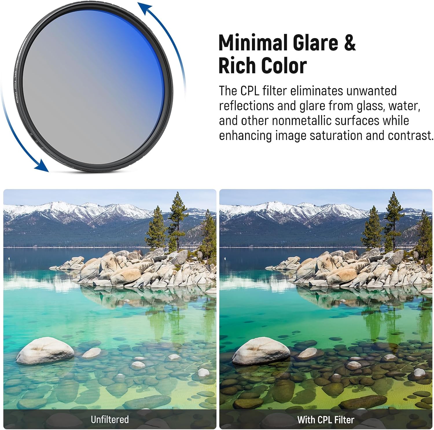 NEEWER 77mm Variable ND (ND2-32) + CPL + 1/4 Black Diffusion Filter Set (3 Pack), Camera Lens Filter Photography Accessories with AR/AF Coatings, Storage Case & Cleaning Cloth