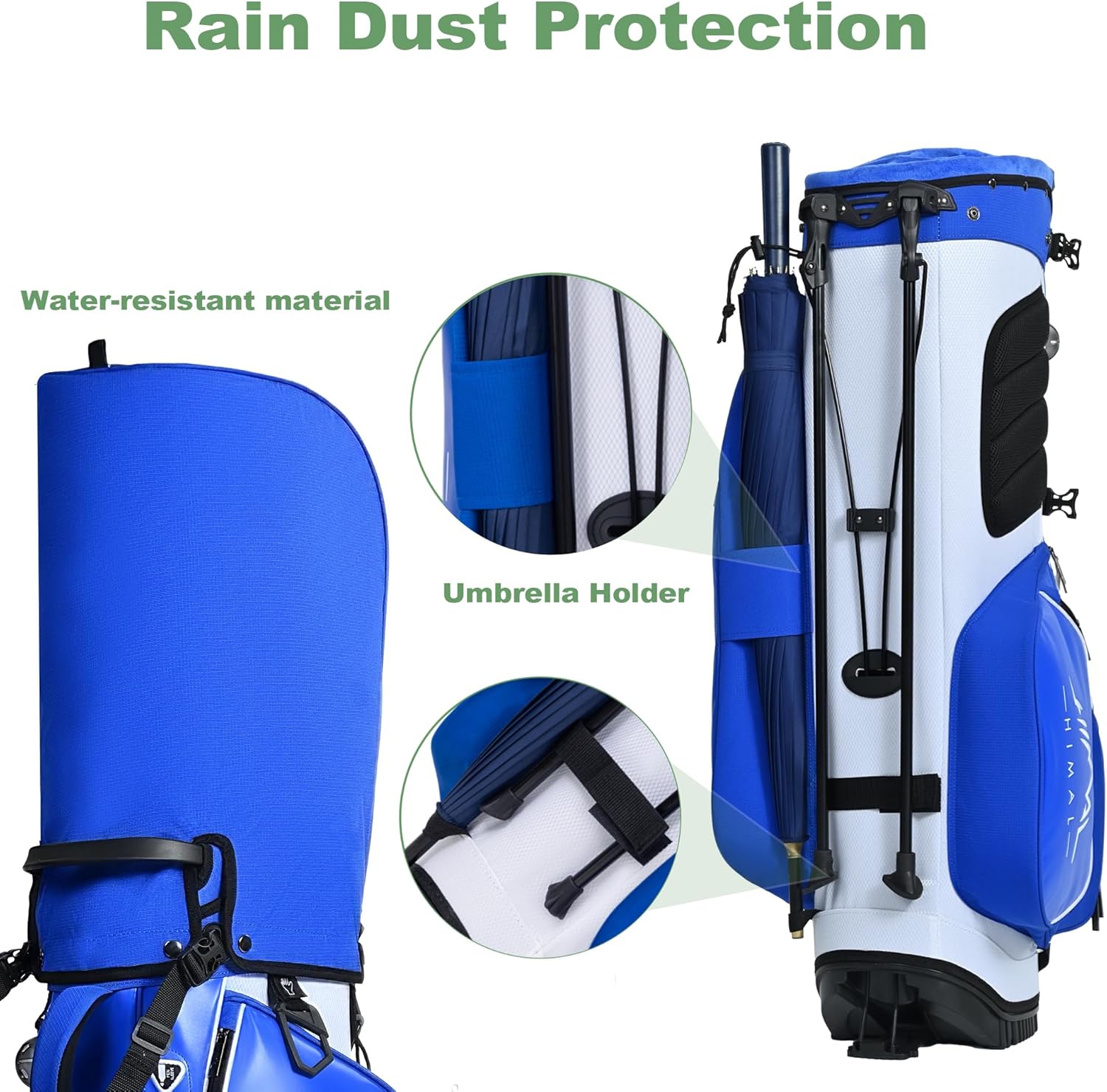 uniHimal Golf Bags for Men 14 Way Full Dividers - Hybrid Stand Bag with 10 Pockets, Insulated Cooler & Interchangeable Straps - Plush Top Organizer with Magnetic Pockets for Cart & Walking