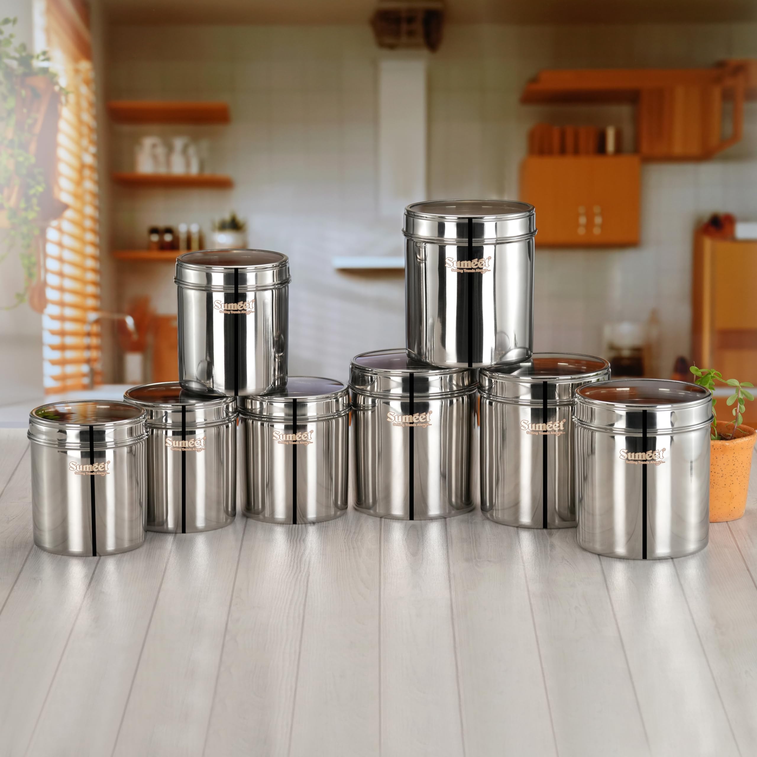 Sumeet Stainless Steel Containers - Set of 2 -8 Sumeet Stainless Steel Containers - Set of 2 -8