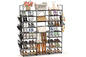 9 Tier Stackable Shoe Rack Storage Organizer, 30 Pairs Space Saving Shoe Shelves