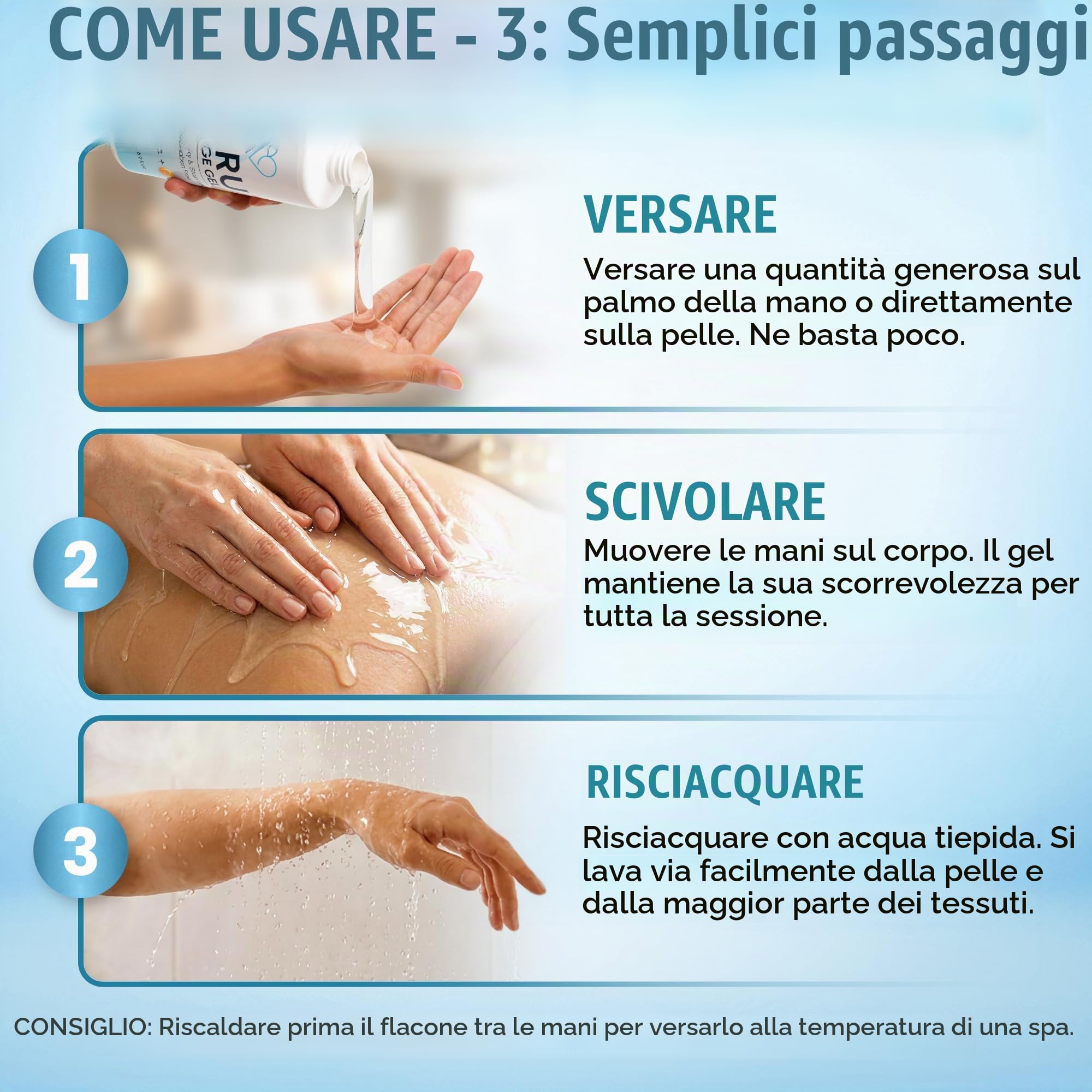 Gel da Massaggio Nuru 5000ml, Alternativa all Olio da Massaggio, Aloe Vera Bio, Alga, Te Verde, Liquirizia e Vitamina B5, Base Acqua, Senza Parabeni e Glicerina, Formula Corpo a Corpo
