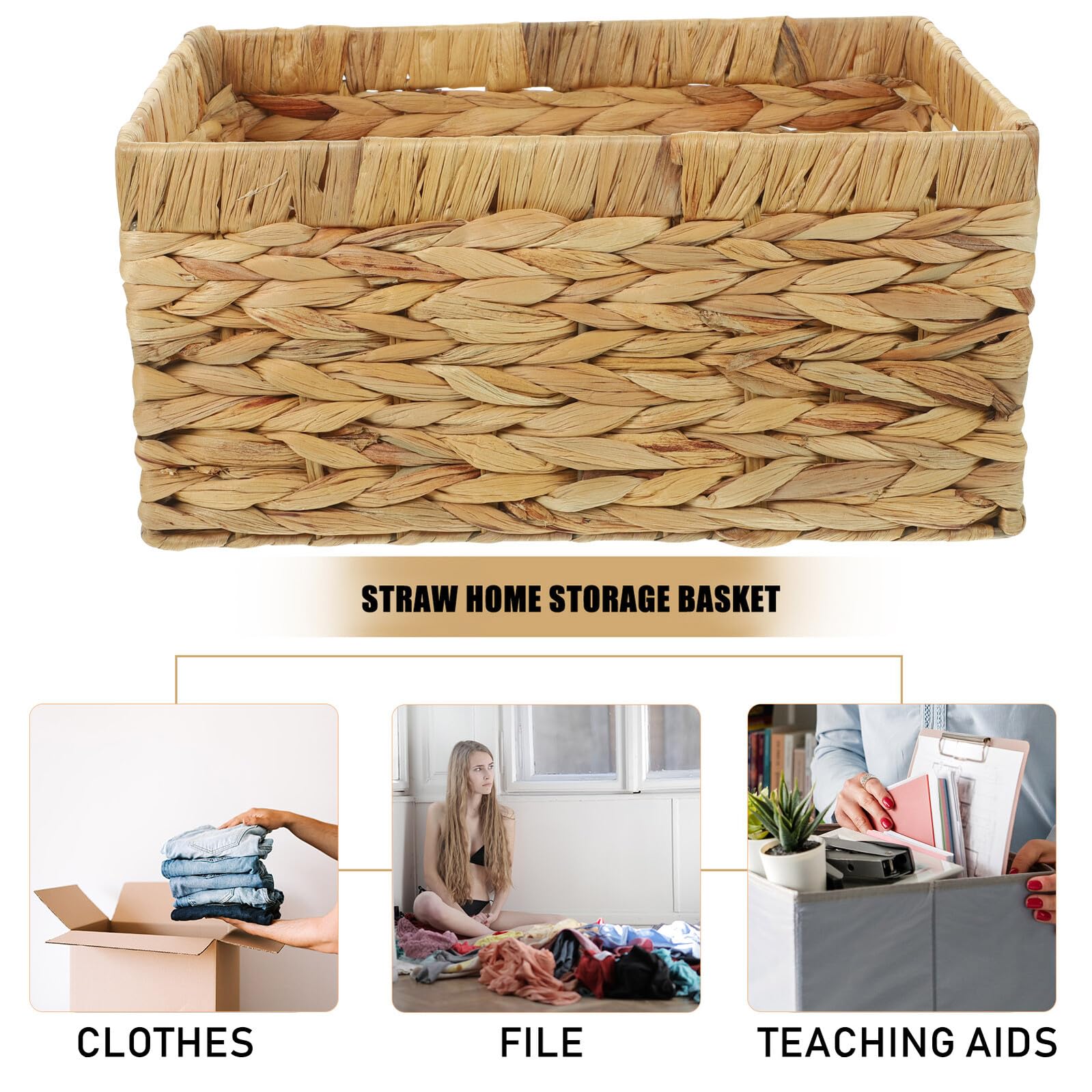 Kleine Geflochtener Größe Aufbewahrungskorb, Beige, Zuhause