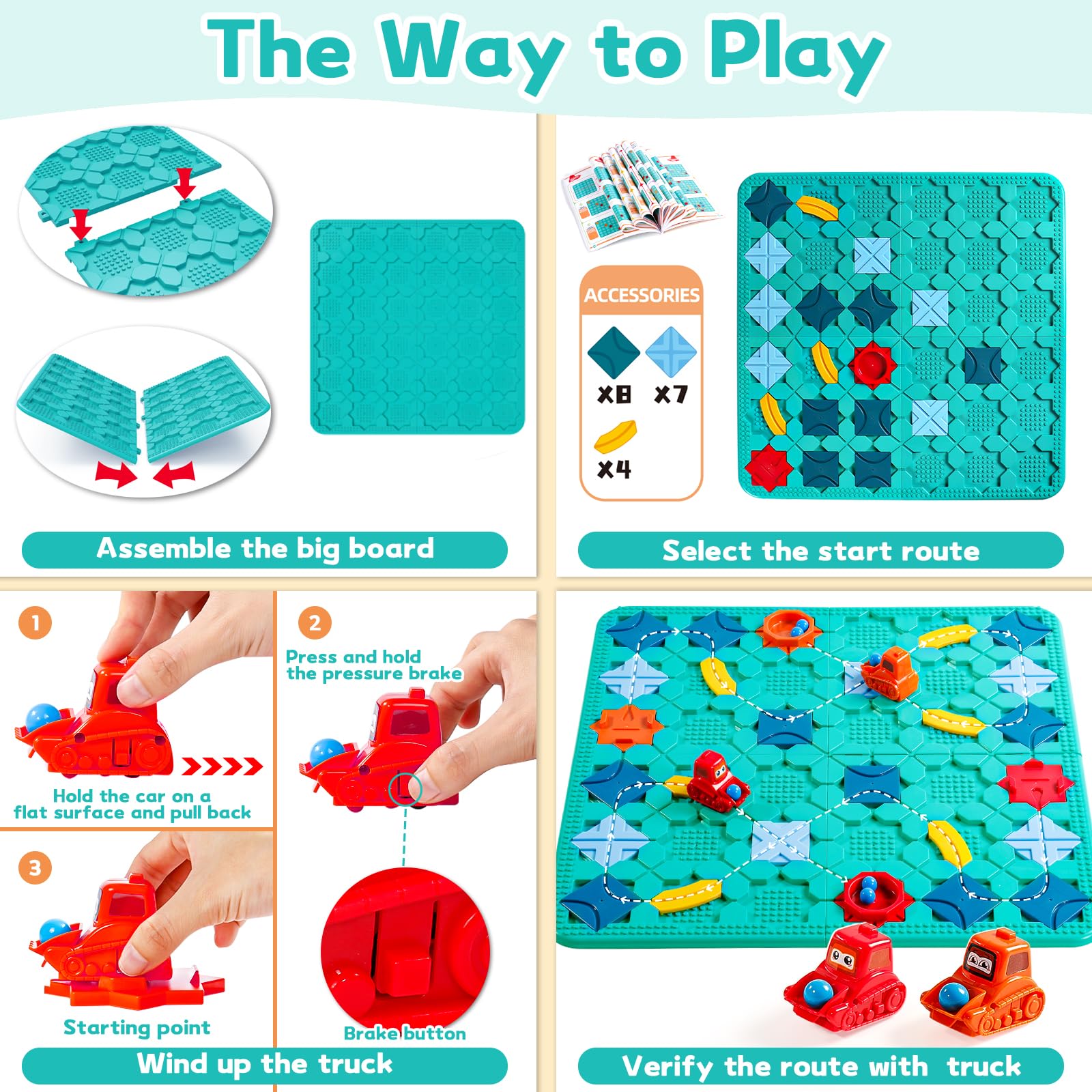 Jouet Enfant 3 Ans Jeux de Société Labyrinthe Jeu de Société Puzzle Enfant 3 Ans Grand Plateau 56x56CM Construction Logiques pour Famille et Multijoueurs avec 206 défis Cadeau Garcon Fille 3 4 5 Ans