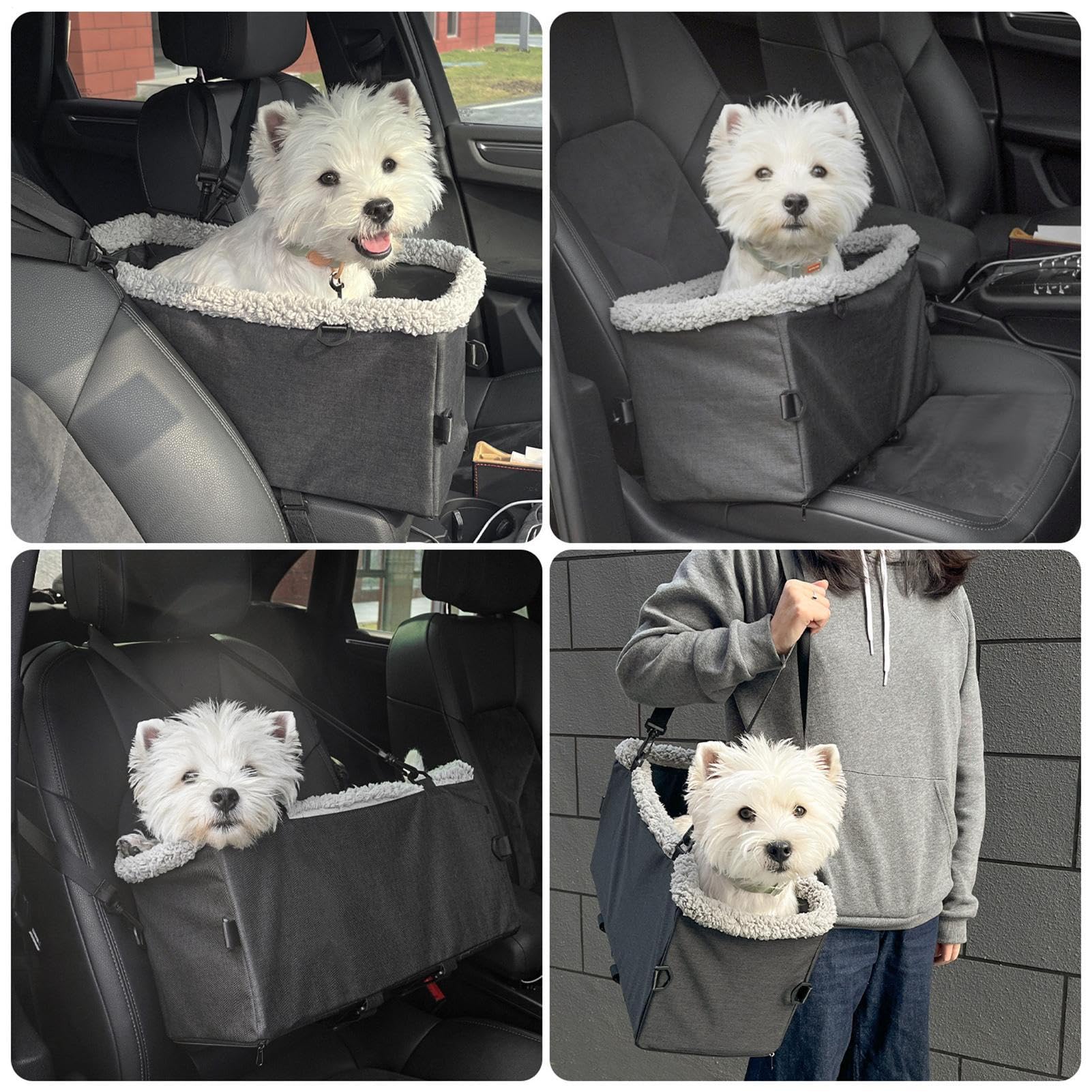 Siège d'auto pour animaux de compagnie, siège d'auto chien Siège d'auto de | Lit de booster de chat portable avec sangles réglables pour véhicule de