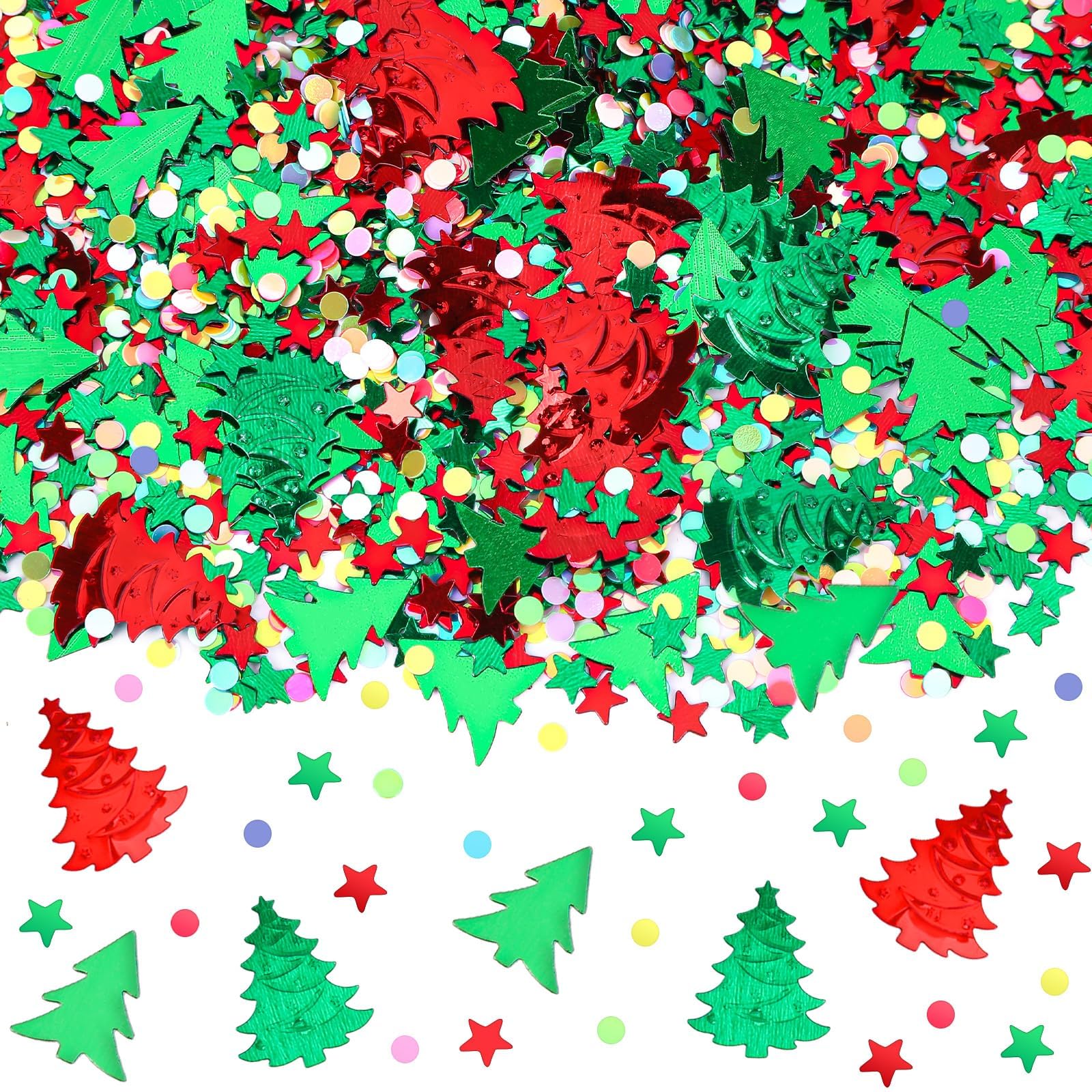 MARFOREVER Christmas Glitter Confetti Xmas Tree Metallic Foil Confetti