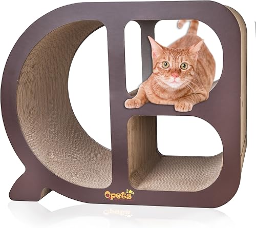 Qpets - Rascador para gatos, 9.50 x 17.50 x 14.00 pulgadas, adecuado para todos los tamaños de mascotas y gatos, superficie corrugada para rascar,