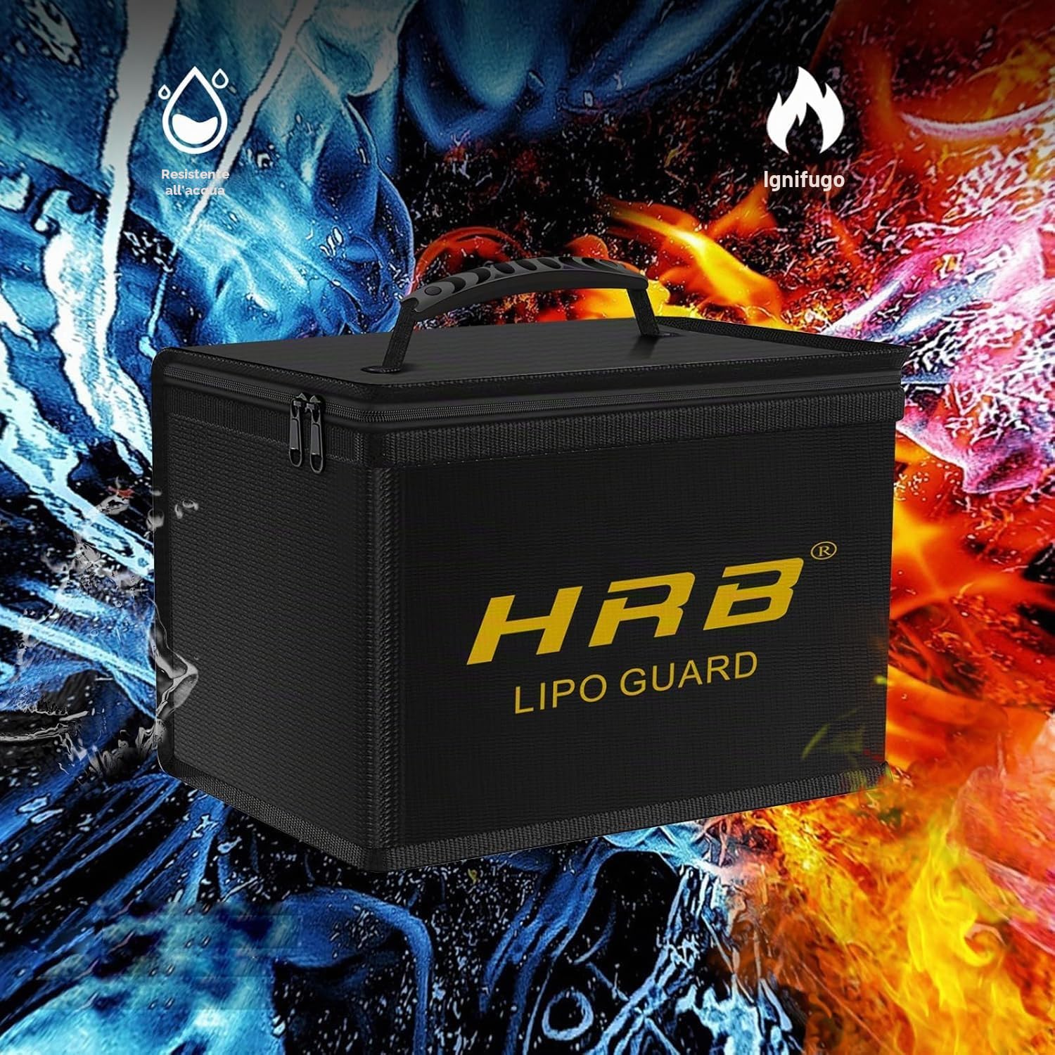 HRB Lipo Bag ignifugo, custodia per batteria Lipo sicura, materiale di qualità migliorato, scatola di sicurezza con grande capacità per la ricarica e la conservazione di batterie per radiocomandate