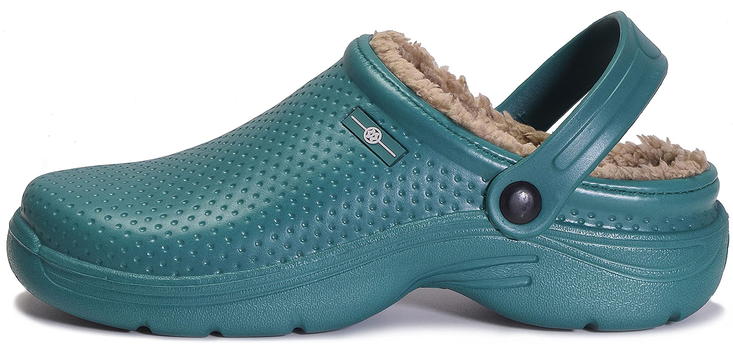 Hsyooes Zuecos para Mujer de Invierno para jardín, Zapatillas Forradas para Hombre, Impermeables, de Felpa, Ligeros, Zuecos cálidos de EVA