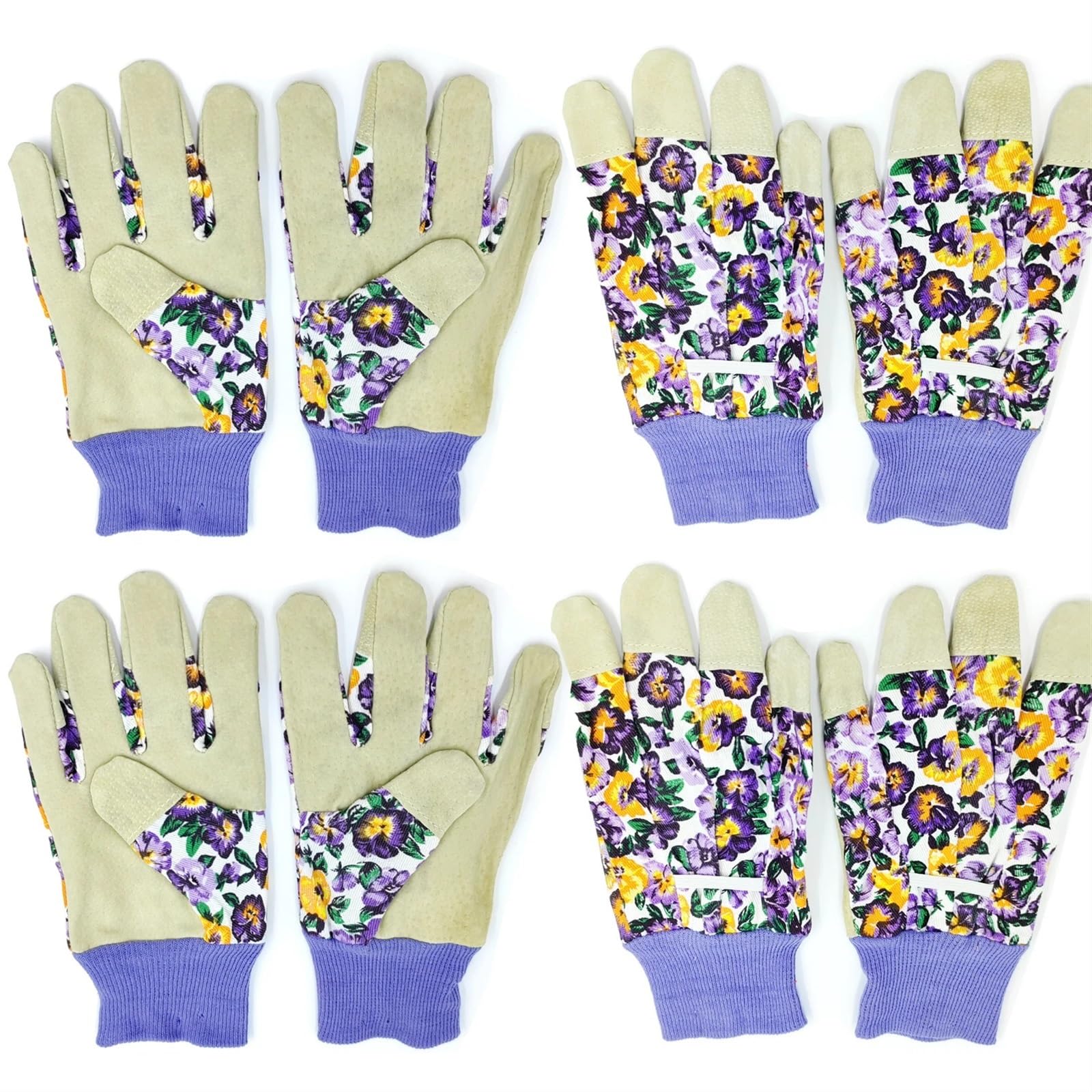Guanti da Giardinaggio Anti-Spina da Donna in Pelle, Guanti da Lavoro Leggeri, Elasticizzati, con Impugnatura Resistente in Pelle per la Semina, la potatura(Glove 2Pairs)