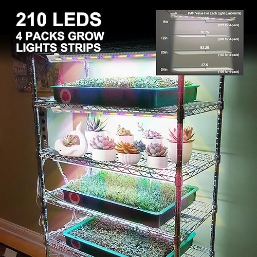 Miniatura 10 de Mosthink Luces de cultivo para plantas de interior tiras de luz de crecimiento con temporizador automático de 3612 horas luces de crecimiento de