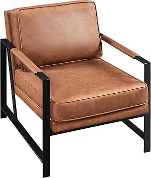 Topeakmart Sofa Chair, Upholstered Accent Chair, Light Brown