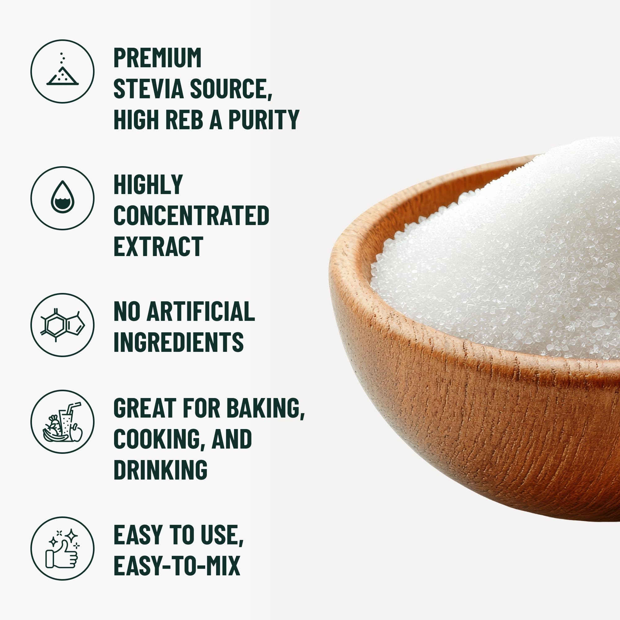 Stevia en polvo puro de alta calidad, extracto de estevia en polvo natural para hornear, edulcorante cero calorías, sin rellenos, sin regusto, apto para dieta cetogénica sin OMG, 810 porciones, 113 g